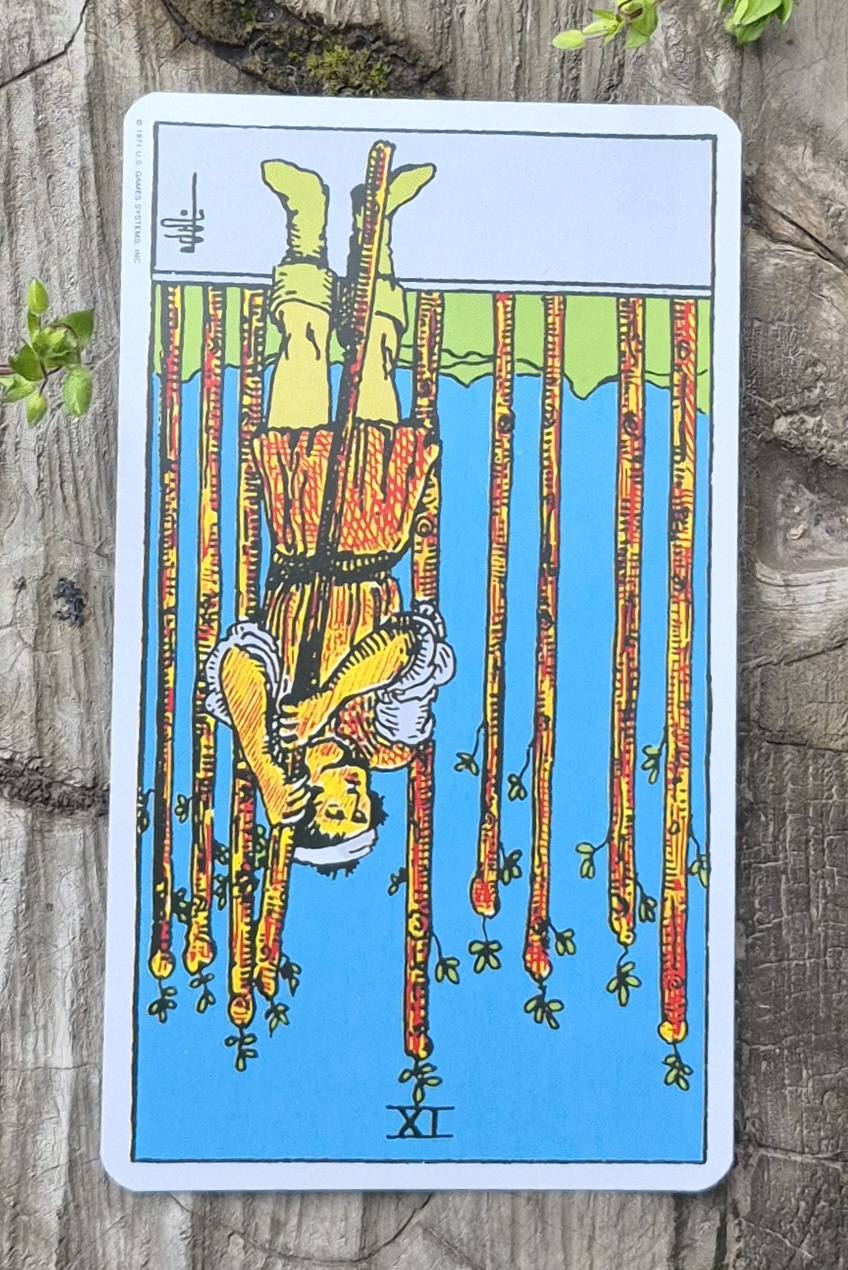 Gemini tarot card - Nine of Wands Reversed