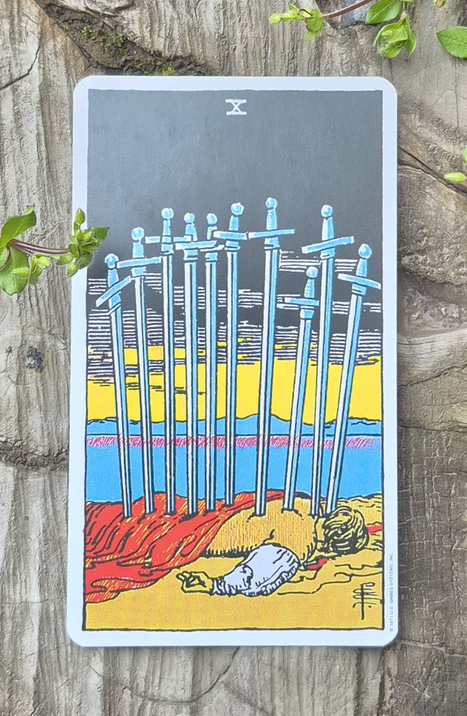 Sagittarius tarot card - Ten of Swords
